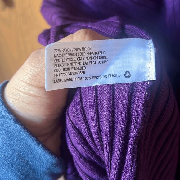 NEW Future Collective Purple Twisted Back Ribbed Sweater Size 2X - Picture 6 of 13